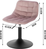 Barkruk Ohiao Industrial Roze - Barkrukken set van 1 - Barstoel Kruk - Barstoelen met rugleuning - Keukenstoel - In hoogte verstelbaar - Velvet
