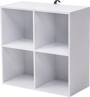 Happyment Moderne Boekenkast - 4 vakken - Wit - Boekenplank - Woonkamer, slaapkamer en kinderkamer - Hout - MDF