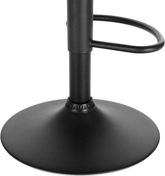 Velvet Barkrukken Dera - In hoogte verstelbaar - Met rugleuning - Set van 2 - Bordeaux - Barstoelen ergonomisch - Keuken en bar - Zithoogte 59-81cm