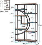 Boekenkast Dulvia - Bruin - Boekenrek - 5 lagen - Woonkamer, slaapkamer en kinderkamer - Hout - 30 cm (D) × 95 cm (B) × 175 cm (H)