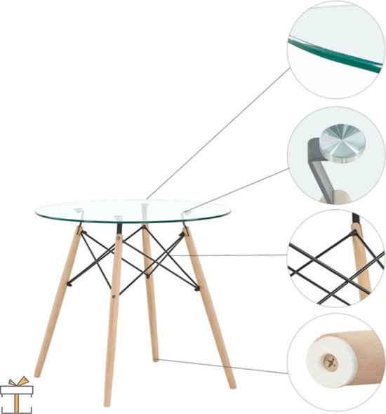 Happyment Eetkamertafel met stoelen - Woonkamerstoelen zwart - Keukentafel - Kuipstoel - Eethoek set van 4