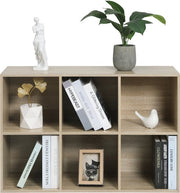Bolt Edge Boekenkast - Oak - 6 Vakken - MDF Hout - 60x29.5x89cm - Kinderkamer