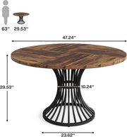 Ronde Eettafel Zurich - Voor 4 personen - 120cm - Voor Keuken of eetkamer - Hout