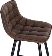 Barkruk Maro Industrial - Bruin - Barkrukken set van 2 - Barstoel Kruk - Barstoelen met rugleuning - Keukenstoel - Kunstleer