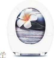 Happyment Antibacteriële Toiletbril - Met Softclose - Universeel - Toiletbrillen met print - WC Bril - Toiletzitting - Bloemen