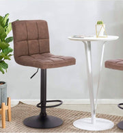 Barkruk Nora - Met hoge rugleuning - Barstoelen ergonomisch - Zithoogte 60-82cm - Bruin - Set van 1 - Keuken en bar