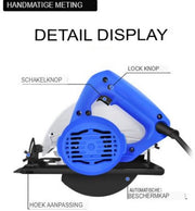 Cirkelzaag Precisa - 1500W - 5000RPM Elektrische Draaibaan - Lasergeleider - 0-45° Schuine Hoek - 180mm Zaagblad - 55mm Zaagdiepte