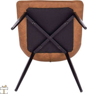 Happyment Luxe Eetkamerstoelen - Bruin - Fauteuils met armleuning - Woonkamerstoelen - Keukenstoelen - Kuipstoel - PU leer - Set van 2