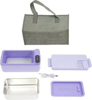 Elektrische Lunchbox 35,2 Oz - Voor Onderweg, Kantoor & School - Draagbaar & Oplaadbaar met Touchscreen Bedieningsknop - Inclusief Geïsoleerde Tas - Paars
