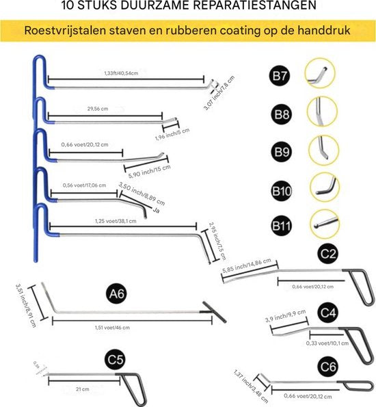 Deukentrekker PRO - Uitdeukset - Reparatieset - 89 Stuks - Inclusief Tasje
