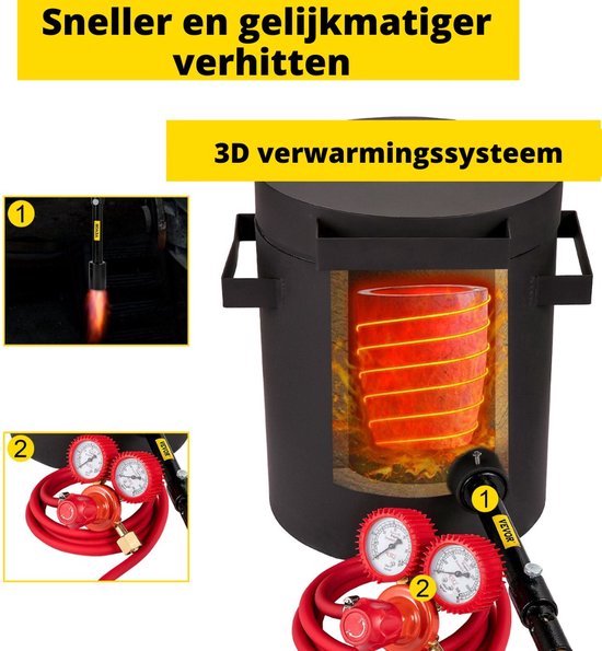 Smeltoven - Elektrisch - Edelmetaal Smeltoven - Inclusief Accessoires - 2KG
