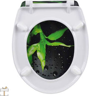 Happyment Toiletbril Antibacteriële - Met Softclose - Universeel - Toiletbrillen met bamboe print - WC Bril - Toiletzitting