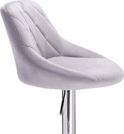 Barkruk Modern Diva - Industrial Lichtgrijs - Barkrukken set van 1 - Barstoel Kruk - Barstoelen met rugleuning - Keukenstoel - In hoogte verstelbaar - Velvet