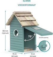 Vogelhuisje Nero - Met camera - Voor tuin en buitengebruik - Microfoon - Met app - Slim hangend doe-het-zelf huisje met camera - Gemaakt van hout