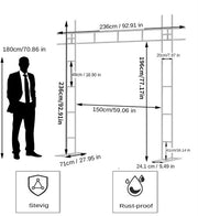 Witte rozenboog - 240cm - Bruiloft decoratie - Versiering - Backdrop frame - Multifunctioneel voor ceremonies en feesten