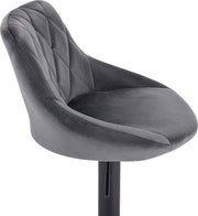 Bolt Edge Barkruk - Grijs Velvet - Verstelbaar - Rugleuning - Ergonomisch - Keuken