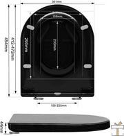 Happyment WC verkleiner - 2 in 1 - Universeel - Zwart - Automatische softclose - Toiletbrillen - WC Bril deksel - Toilettrainer