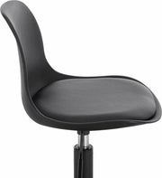 Mini Barkruk Diva - Zwart - Set van 1 - Kleine ronde kruk - Keuken - Barstoel - Kunstleer - Verstelbaar in hoogte - Zithoogte 37-49cm