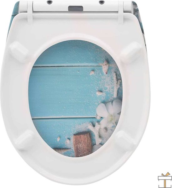 Happyment Antibacteriële Toiletbril Beach - Universeel - Met Softclose - Toiletbrillen - WC Bril – Toiletzitting