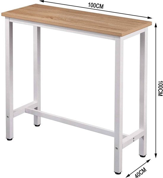 Bolt Edge Bartafel - Bruin - Rechthoekig - Hout & metaal - 100x40x100cm