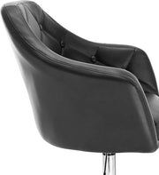Barkruk Divio Elroy - Industrial Zwart - Barkrukken set van 1 - Barstoel Kruk - Barstoelen met rugleuning - Keukenstoel - In hoogte verstelbaar - Kunstleer