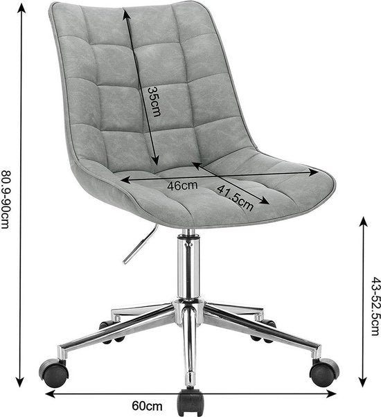 Bolt Edge Deluxe Ergonomische Bureaustoel - Kunstleer - Met voetsteun - Grijs - In hoogte verstelbaar