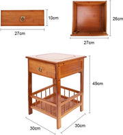 Opulence Rustiek Nachtkastje - Voor Slaapkamer of Woonkamer - Bijzettafeltje met Lade en Open Plank - Houtlook Afwerking - 78cm