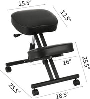 Happyment Ergonomische Knie Kruk Deluxe - Werkstoel - Kniestoel - Knielen Stoel - Werkkruk - Postuur Corrector - Ergonomische Bureaustoel - Bureaustoel - Pu Leren Zitting - Tot 120kg