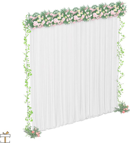 Happyment Bruiloft decoratie - Vierkant - Backdrop frame - Rozenboog - Boog - Versiering accessoires - Wit