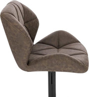 Barkruk - Bruin Kunstleer - Rugleuning - Verstelbaar - Zithoogte 60-82cm