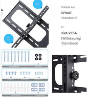 TV muurbeugel - Voor 26"-75" - Kantelbaar - Ultra Slim & ruimtebesparend - Statief - Zwart