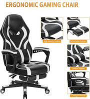 Bolt Edge Gamestoel - Wit - Ergonomisch - Met voetsteun - Verstelbaar - Gaming chair