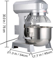 Elektrische Keukenmachine XL - 28L - 3 koppen - Foodprocessor - Keukenrobot - Keukenmixer - RVS Mengkom mixer - 1100W