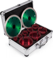 Diamant Gatenzaagset PRO - Dozenboor- Gatenboor - 8 Stuks - 20-68 mm - Vacuüm Gesoldeerd - Voor Keramiek