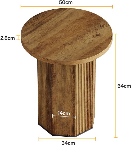 Ronde bijzettafel - Voor Woonkamer - Bank - Binnen - Bruin