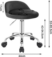 Luxe werkkruk - Op wielen - Donkergrijs - Zadelkruk - Kapperskruk - Tabouret draaikruk - Zonder rugleuning - Ergonomisch - Velvet