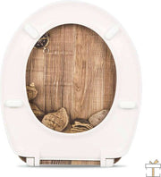 Happyment Toiletbril Antibacteriële - Met Softclose - Universeel - Toiletbrillen met boot print - WC Bril - Toiletzitting