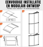 Voordeurluifel - Deurluifel - 199cm - Dakbedekking - Voordeur afdak - Polycarbonaat - UF50+ Zonweringsfolie