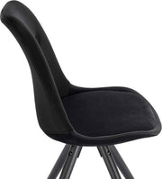 Bezoekersstoelen - Zwart Velvet - Houten poten - Zithoogte 46cm - Set van 2