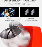 Elektrische ice crusher - 100KG/u - IJsbreker Machine - Ijscrushers - Ijsvergruizer - Slush puppy - Icebreaker - Incl. Extra Messen