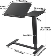 Zit-sta-bureau - Bedtafel - Laptoptafel - Bijzettafel - Voor woonkamer, slaapkamer of slaapzaal - In hoogte verstelbaar - Zwart