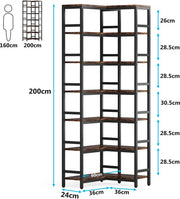 7-laags Boekenkast - Boekenplank - Boekenkast - Wandplank - Boekenrek - Voor opslag en display - Chocolade