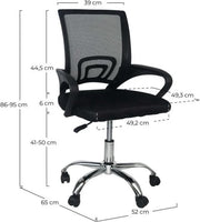 Luxe Ergonomische Bureaustoel - Op Wielen - Ademend - Zwart - In Hoogte Verstelbaar