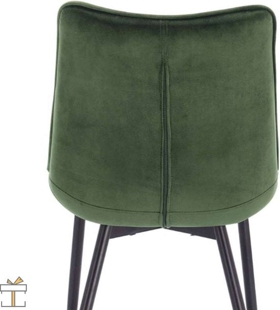 Happyment Luxe Eetkamerstoelen - Velvet Groen - Woonkamerstoelen - Keukenstoelen - Kuipstoel - Set van 2, 4 of 6