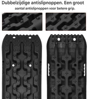 Oprijplaat 2-delig - Tractiebord 2-delig - Oprijblokken - Voor Offroad, Sneeuw & Modder - voor campers & voertuigen - Zand of sneeuw - Oranje