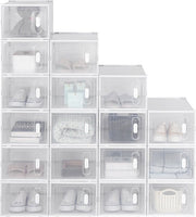 Happyment Schoenenbox Joda - Transparant - 18 stuks - Sneakerbox - Schoenendoos - Opbergsysteem - Opbergbox