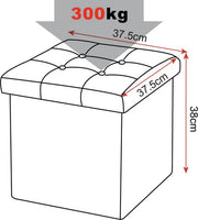 Bolt Edge Poef - Bruin Stof - Opbergbank Poef - Zitkist - Opbergbox - Hocker - 50x35x45cm