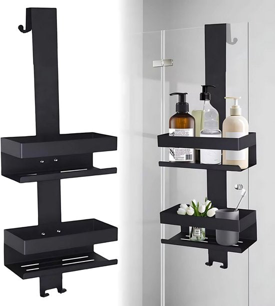 Luxe douchrek - Badkameropbergrek - Zonder boren - Shampoo - Hnagend - 2-Laags - Zilver