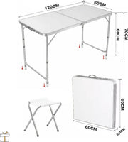 Happyment Picknicktafel - 4 personen - Inklapbaar - Camping klaptafel - Kinderen & volwassenen - Verstelbaar in hoogte