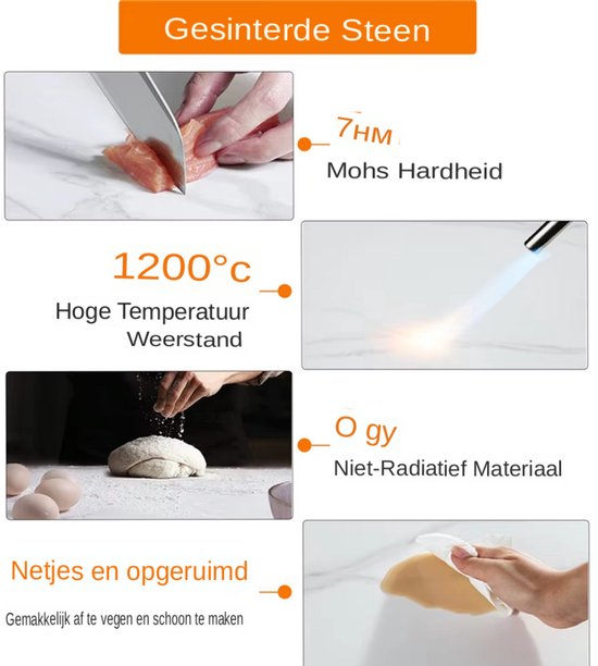 Marmeren Eetkamertafel 4 Personen - Glossy Wit - Metalen Poten - Voor Keuken, Restaurant & Café